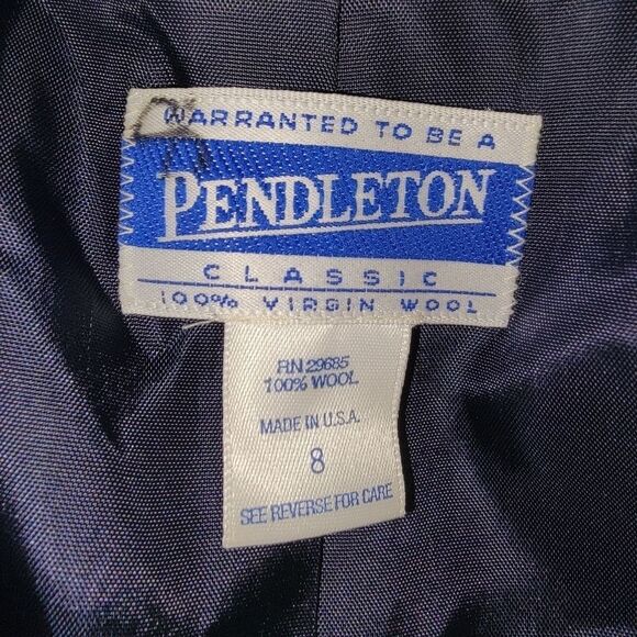 Pendleton Vintage 80s wool plaid blazer jacket size 8 - Picture 5 of 5